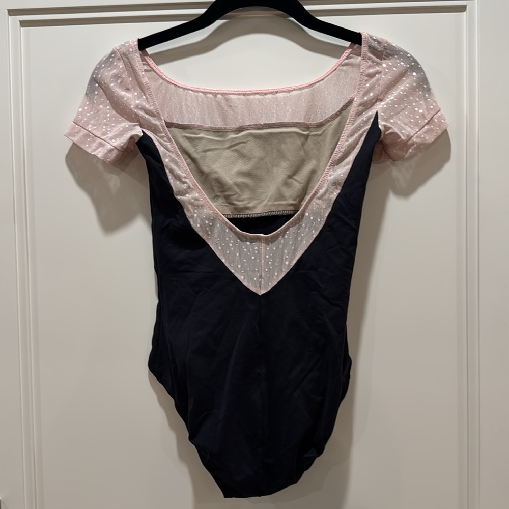 AINSLIEWEAR Black Leotard with Pink Lace - Picture 2 of 5